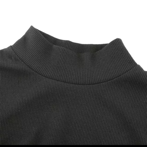 Black Mesh corset turtleneck bodysuit - Picture 7 of 8